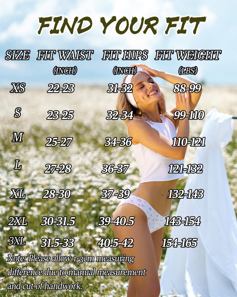 FINETOO 6 Pack Cotton Underwear for Women Cute Low Rise Bikini Panties High Cut Breathable Sexy Womens Cheeky S-XL - Image 5