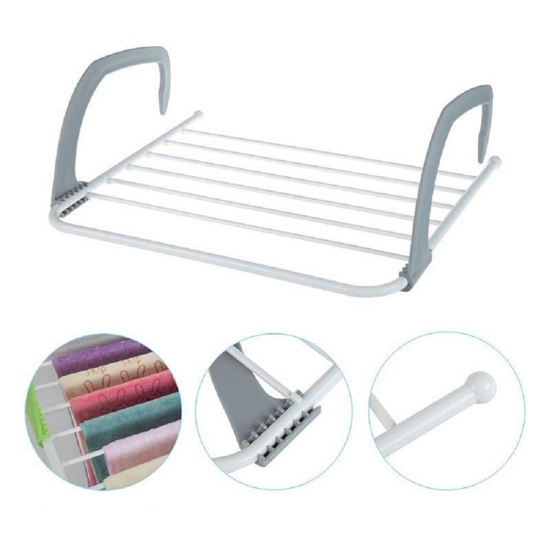FAYBY ABS Plastic and Stainless Steel Adjustable Clothes Drying Rack Shelf Multicolour - Image 5