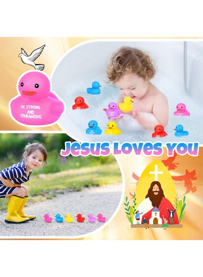 Deekin 30 Pcs Bible Verse Rubber Duck Jesus Loves Ducks 2.17 Inch Small Bath Toys for Church Events Religious Supplies Christian Party Favors Baskets Fillers Reward - Image 5