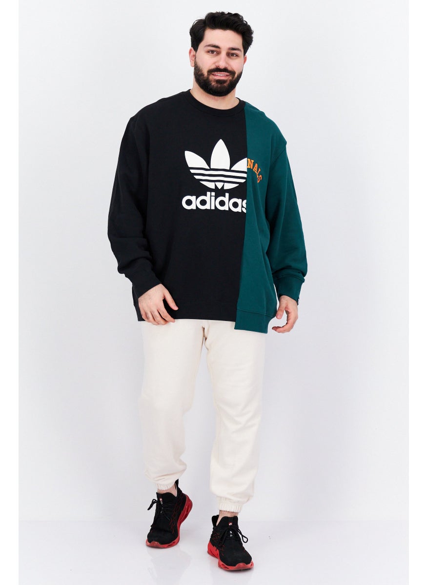 adidas Originals Men Sportswear Fit Long Sleeves Outdoor Sweatshirt, Black Combo  - Image 4