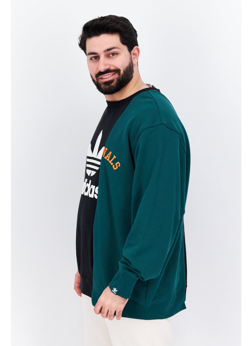 adidas Originals Men Sportswear Fit Long Sleeves Outdoor Sweatshirt, Black Combo  - Image 2