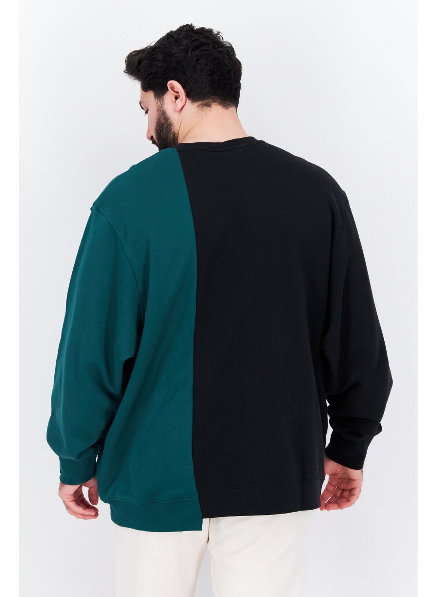 adidas Originals Men Sportswear Fit Long Sleeves Outdoor Sweatshirt, Black Combo  - Image 3
