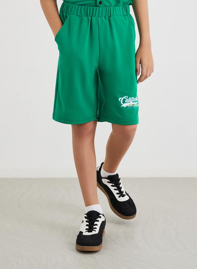 Styli Boys Green Graphic Print T-Shirt and Shorts Set - Image 4