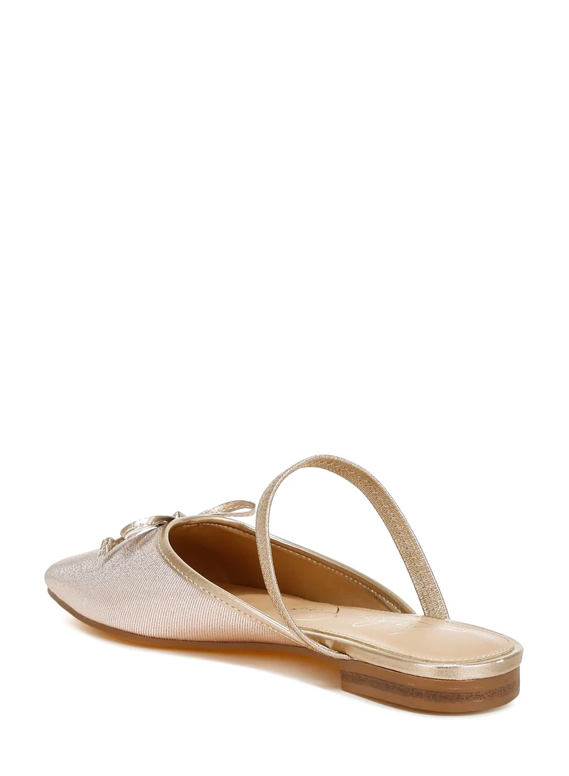 London Rag Glitter Ballet Mules in Champagne Gold