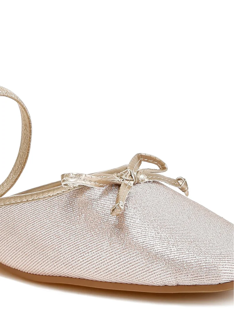 London Rag Glitter Ballet Mules in Champagne Gold