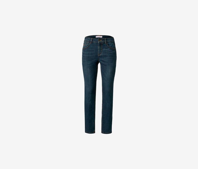 Tchibo Women Slim Fit Ankle Length Jeans, Dark Blue Denim - Image 2