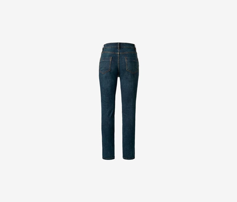Tchibo Women Slim Fit Ankle Length Jeans, Dark Blue Denim - Image 3