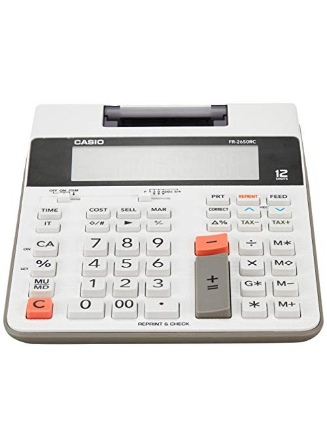 كاسيو FR2650RC سطح المكتب آلة حاسبة بطباعة ملونة ثنائية اللون 12 رقم - Image 2