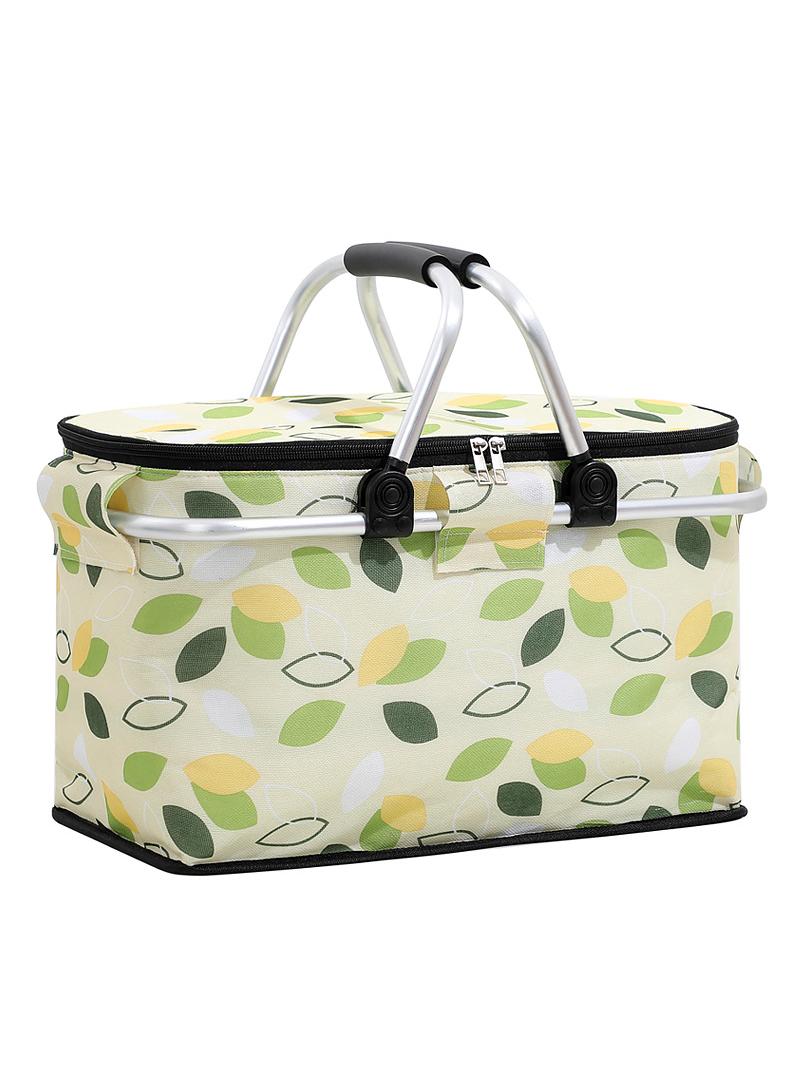 Bluejw Picnic Basket 20L Portable Collapsible Cooler Bag Grocery Bag Shopping Basket With Aluminium Handles For Shopping, Travel, Camping  - Image 1