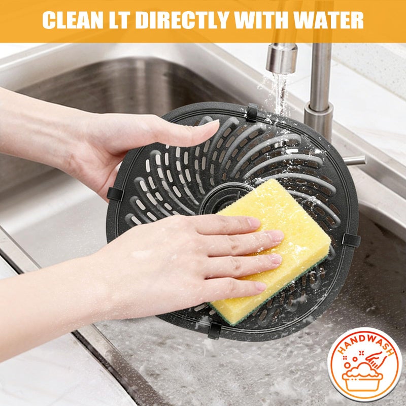 GWY Air Fryer Replacement Tray for PowerXL Vortex 7 QT Air Fryer, Oval Nonstick 10.3''*9.5'' Air Fryer Replacement Parts Accessories Rack Basket Grill Pan Grill Plate Crisper Plate with Rubber Bumpers - Image 4
