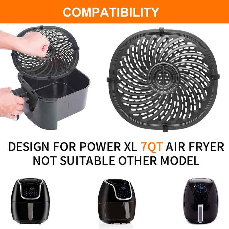 GWY Air Fryer Replacement Tray for PowerXL Vortex 7 QT Air Fryer, Oval Nonstick 10.3''*9.5'' Air Fryer Replacement Parts Accessories Rack Basket Grill Pan Grill Plate Crisper Plate with Rubber Bumpers - Image 2