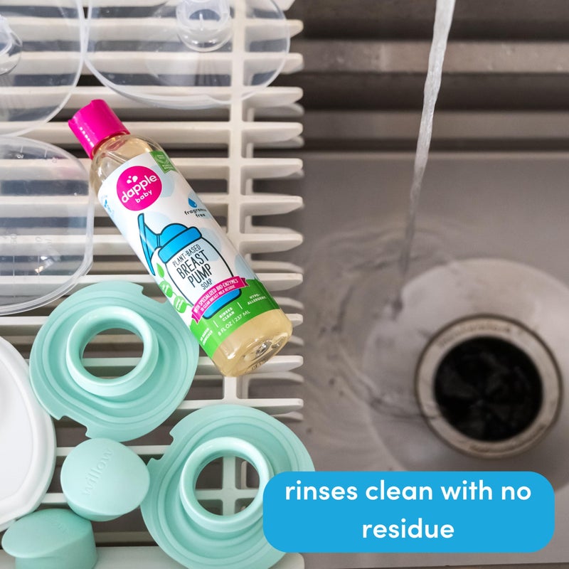 Dapple Breast Pump Soap Baby, 8 Fl Oz Bottle, Fragrance Free, Plant Based & Hypoallergenic Liquid Soap - Easy Rinse Formula Removes Milk Residue & Leaves No Taste - Image 5