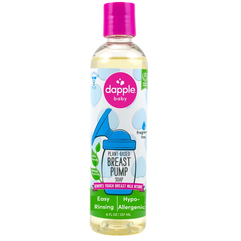 Dapple Breast Pump Soap Baby, 8 Fl Oz Bottle, Fragrance Free, Plant Based & Hypoallergenic Liquid Soap - Easy Rinse Formula Removes Milk Residue & Leaves No Taste - Image 1