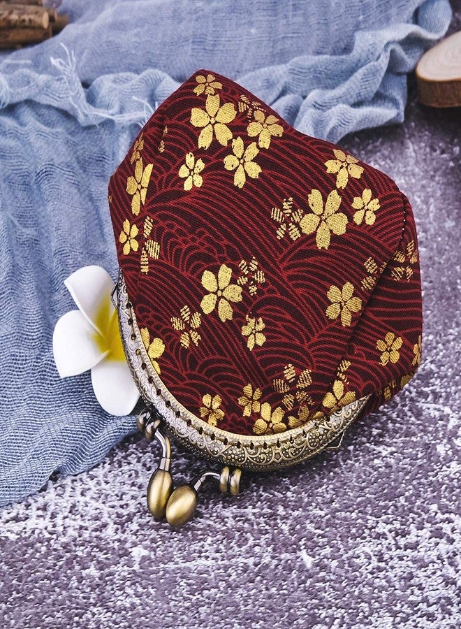 Oyachic Floral Coin Purse,Vintage Wallet,Canvas Clutch,Make Up Bag,Retro Handbag,Buckle Kiss Lock Change Pouch for Women - Image 3