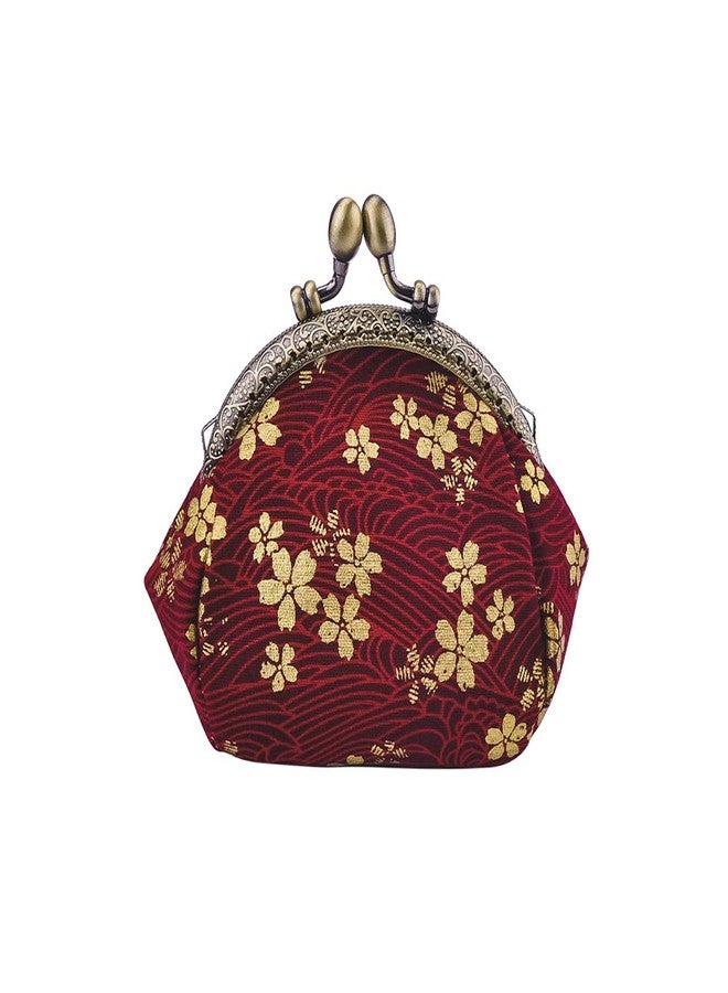 Oyachic Floral Coin Purse,Vintage Wallet,Canvas Clutch,Make Up Bag,Retro Handbag,Buckle Kiss Lock Change Pouch for Women - Image 1