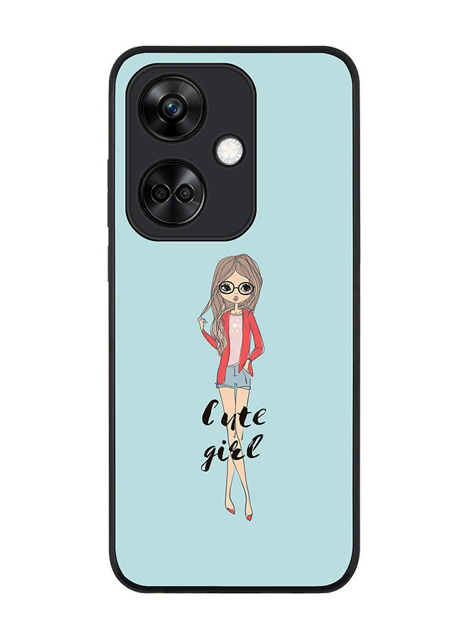 Stylizedd Rugged Black Edge case for OnePlus Nord CE3 Custom Slim fit Flexible Anti Drop Thin Phone Case Cover - Dreamer Cute Girl - Image 1