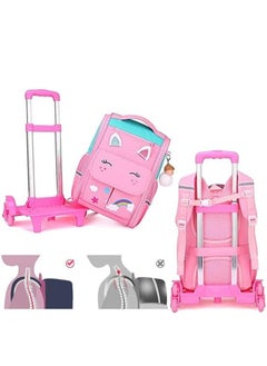 Generic Wheeled Backpack Rolling Student School Bag Travel Trolley Book Bag for Girls Kids Luggage Case  - Image 3