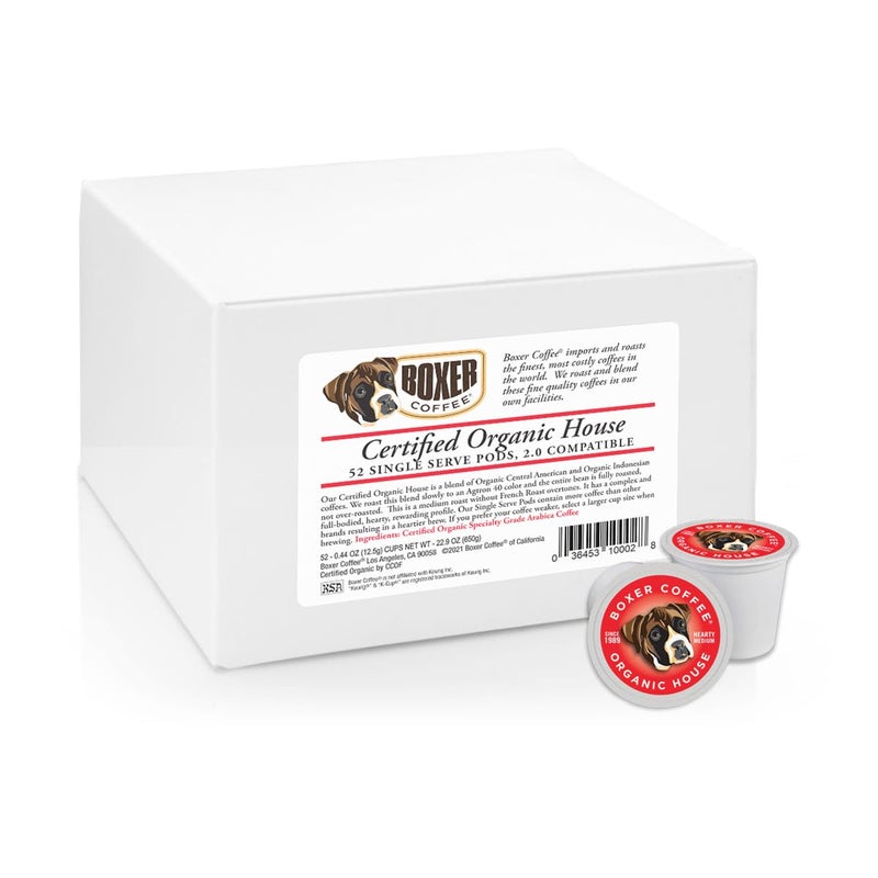 Boxer Coffee 52ct Organic House Blend - Certified Organic Medium Roast Coffee Pods - Specialty Grade, Artisan Single-Serve Cups - Compatible with Keurig K-Cup Brewers - Image 3