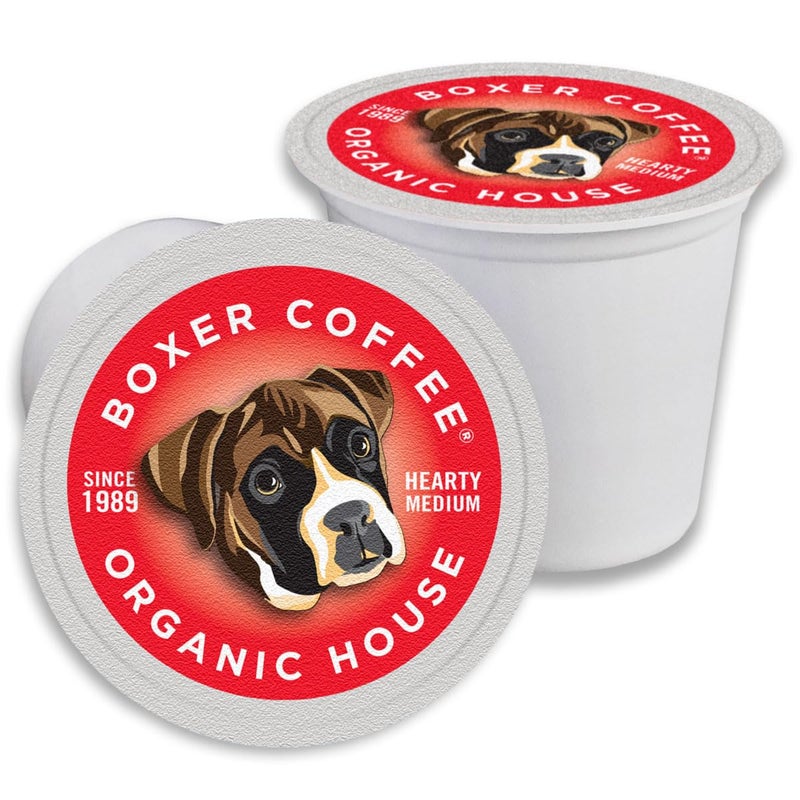 Boxer Coffee 52ct Organic House Blend - Certified Organic Medium Roast Coffee Pods - Specialty Grade, Artisan Single-Serve Cups - Compatible with Keurig K-Cup Brewers - Image 1