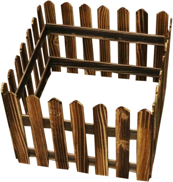 woobles 1Pc 1.2M Christmas Tree Fence Decoractive Picket Fence Miniature Fence Wood Picket Fence for Fairy Garden Decoration (Carbonized) As Shown - Image 1