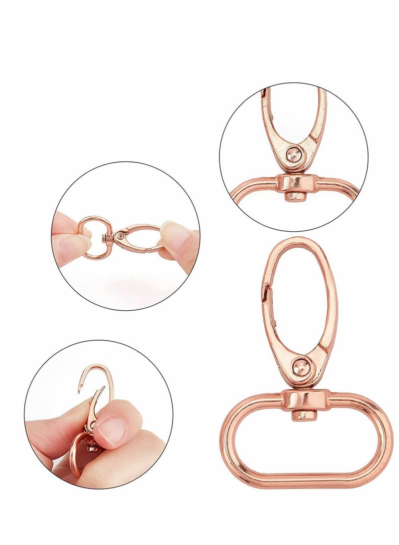 Y&D Metal Swivel Snaps Hooks D Ring Lobster Clasp with Tri-Glides Slide Buckles, Hardware Lanyard Clasps, for DIY Crafts Keychain Jewelry Making Purse Bag Making(15PCS, 25MM) - Image 5
