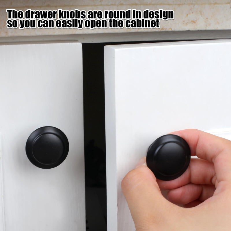 Romeda 18 Piece Drawer Hardware - Black 30mm Cabinet Knobs & Pulls for Dressers & Kitchens with Screw - Image 5