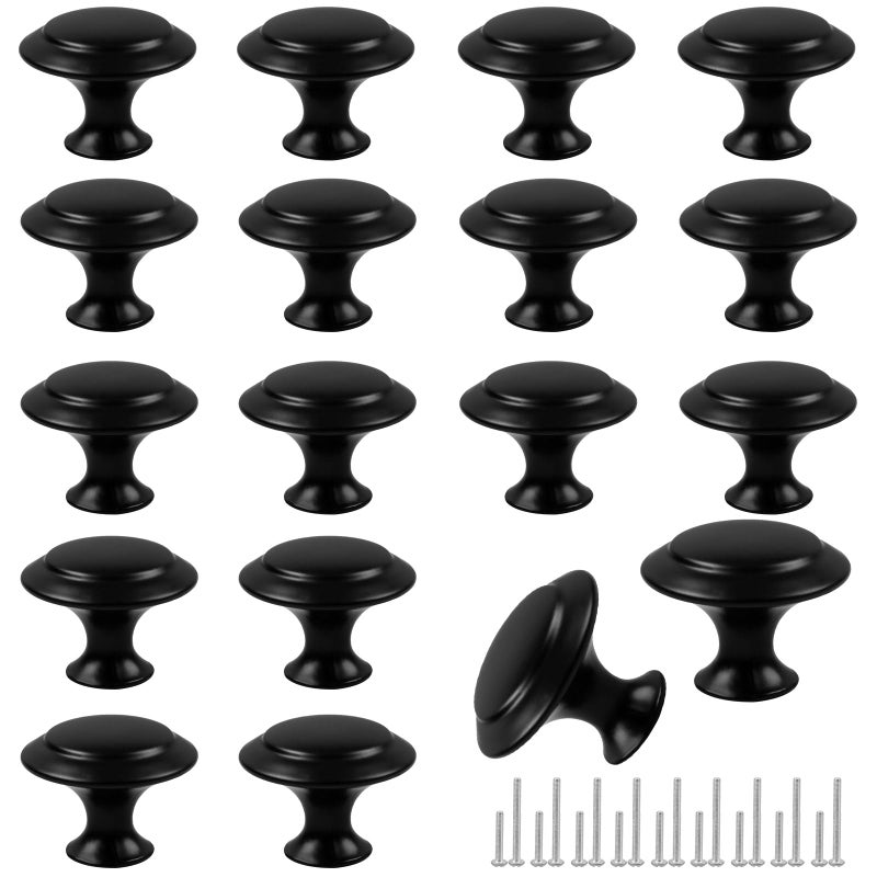 Romeda 18 Piece Drawer Hardware - Black 30mm Cabinet Knobs & Pulls for Dressers & Kitchens with Screw - Image 1