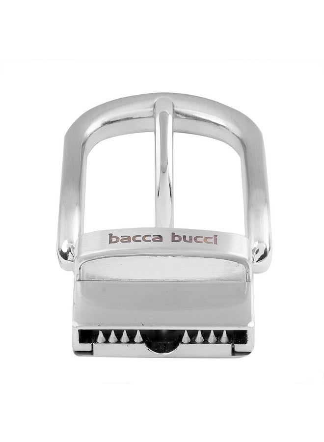 Bacca Bucci بكا بوشي 35 مم مشبك حزام قابل للعكس خالي من النيكل مع علامة تجارية (مشبك فقط) -1047 فضي - Image 5