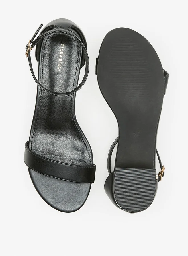 Flora Bella By Shoexpress Women's Block Heel Sandals With Ankle Strap