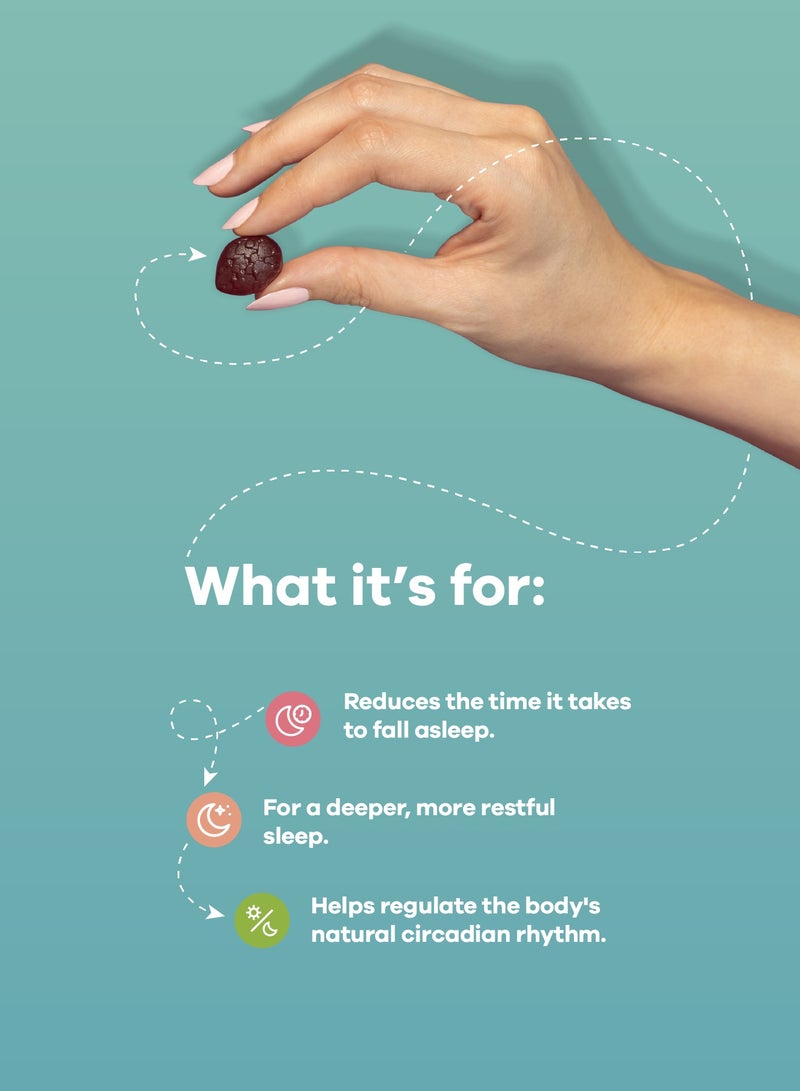 ديب سليب 150 جم، لدعم النوم، ميلاتونين، إل-ثيانين، زهرة العاطفة، البابونج، اللافندر، الجريفونيا، إكليل الجبل – 60 علكة - view 3