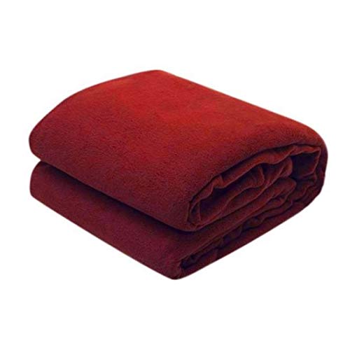 Purav Light 60''x90''Singal Bed Fleece Blanket-Lightweight All Season use Set of 2 pc-Maroon+Blue - Image 2