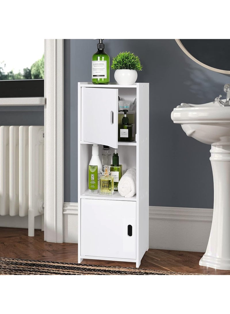 LINGWEI Bathroom Cabinet Bathroom Corner Storage Organizer Shelf Stand White 25x80x22cm - Image 2
