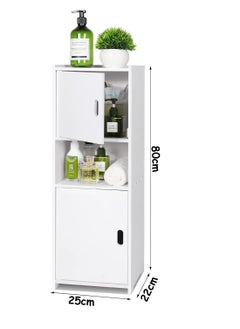 LINGWEI Bathroom Cabinet Bathroom Corner Storage Organizer Shelf Stand White 25x80x22cm  - Image 3