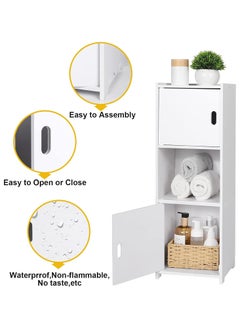 LINGWEI Bathroom Cabinet Bathroom Corner Storage Organizer Shelf Stand White 25x80x22cm  - Image 4