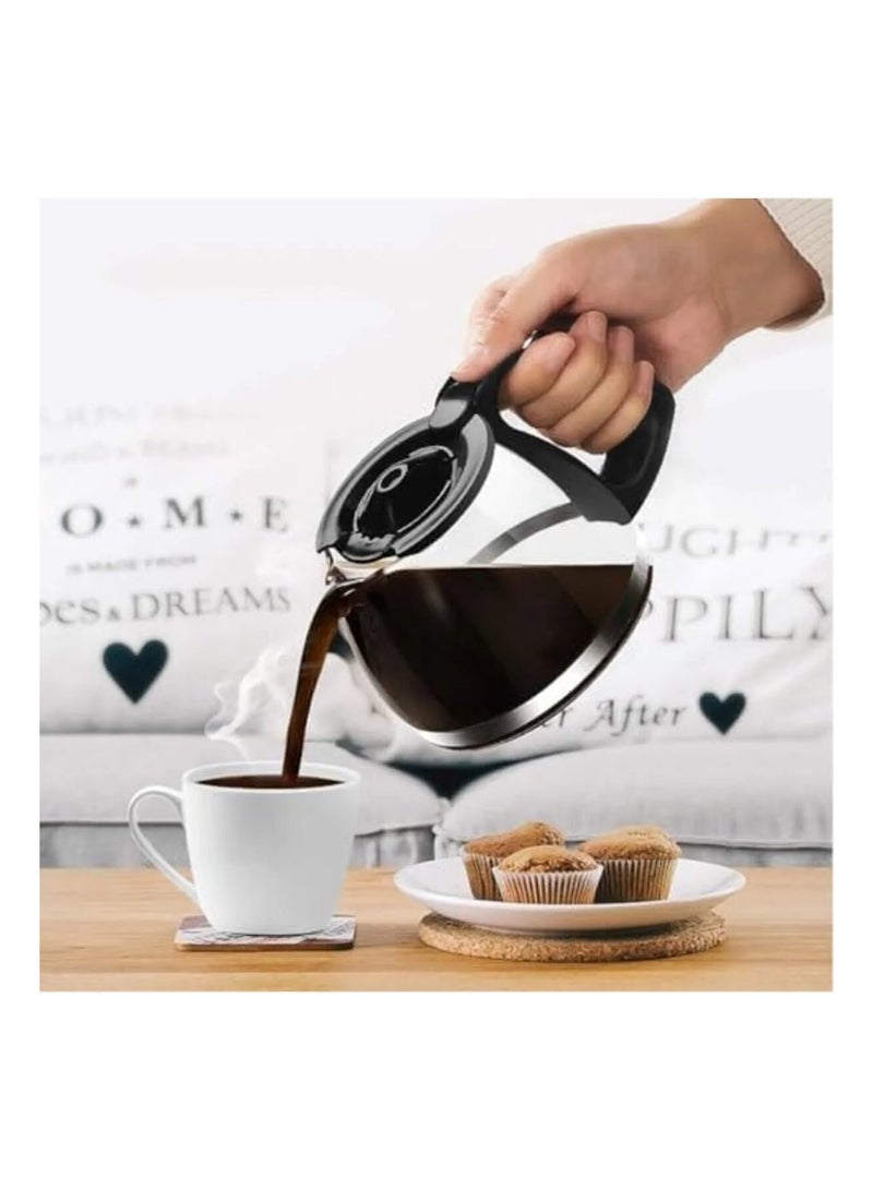 دي إل سي  إبريق ماكينة القهوة، قوارير، بديل لإبريق ماكينة القهوة، سعة 1200 مل، أسود - Image 3