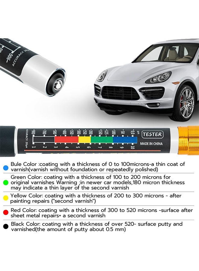 Car Paint Thickness Gauge, Paint Layer Thickness Gauge for Car Body Damage Detector with Magnetic Tip and Measuring Scale, Car Coating Lacquer Tester, Crash Test Check, Automobile Repair Tools - Image 2