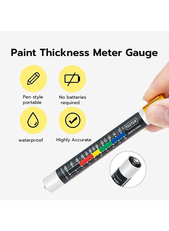 Car Paint Thickness Gauge, Paint Layer Thickness Gauge for Car Body Damage Detector with Magnetic Tip and Measuring Scale, Car Coating Lacquer Tester, Crash Test Check, Automobile Repair Tools - Image 3