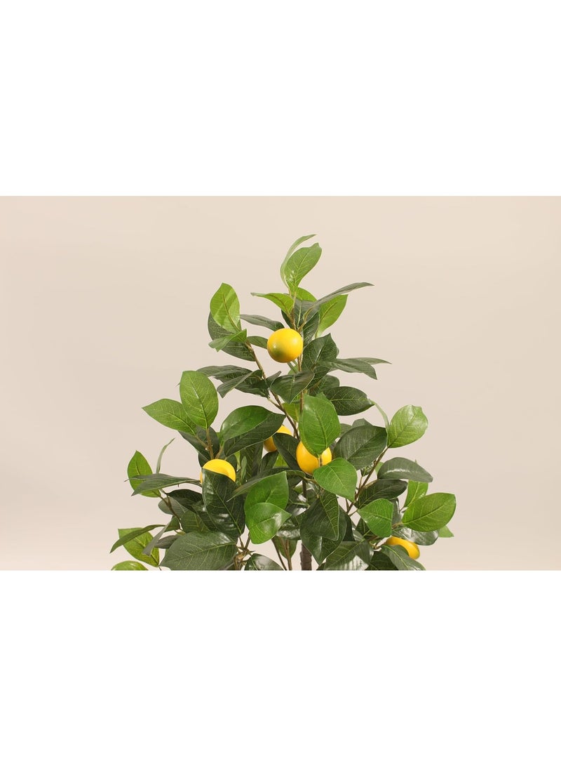Marcolo Artificial Lemon Tree in Black Pot, Faux Potted Plant with Yellow Lemons, Green Leaves, Indoor Decor (90cm) - Image 3