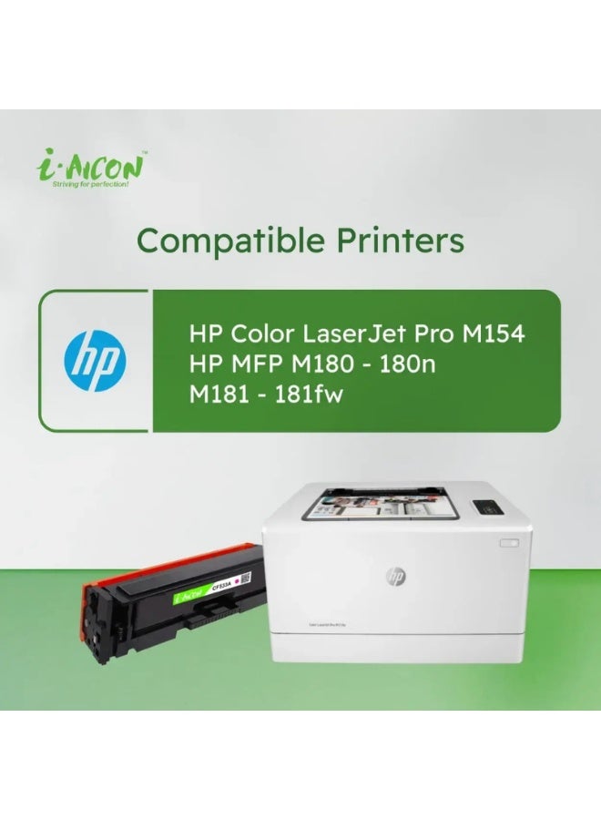 i-AICON Compatible Magenta Laser Toner Cartridge HP CF533A 205A 1100 Pages M154 M180 - Image 5