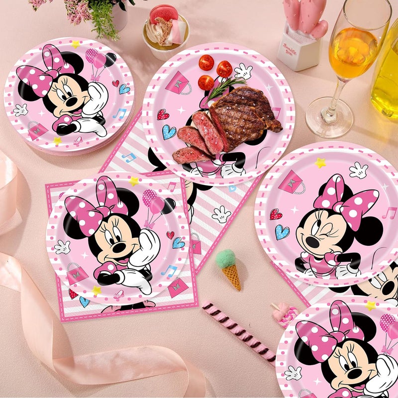 OMTO 40Pack Minnies Birthday Party Supplies include 20 plates, 20 napkins for Minnies party Decoration - Image 5
