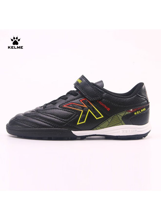 Kelme Youth Tf Soccer Shoes With Turf Cleats For Compeion Students Anti-slip Wear-resistant Soccer Shoes Men Black Size 38 - Image 1