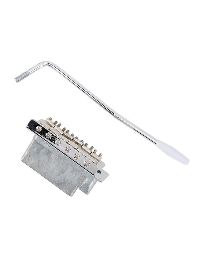 Thoraya - 52.5mm Tremolo Bridge with Bar Zinc Alloy Vintage Electric Guitar Bridge Replacement for Fender Strat Style Guitars Silver - Image 1