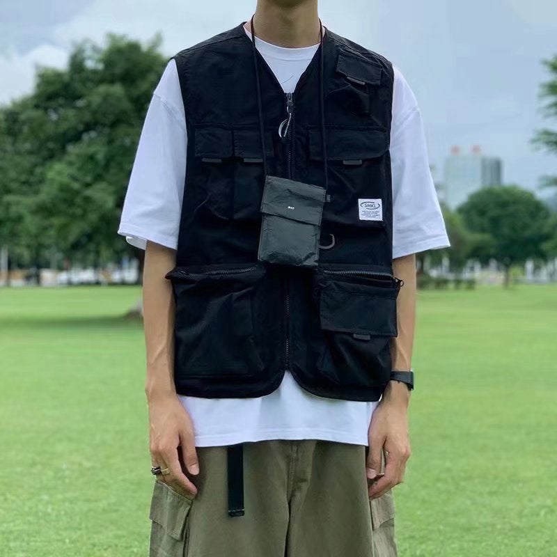 Workwear Tactical Vest Multi-Flap Pocket Pants Men'S And Women'S American High Street Fashion Brand Functional Style Hip-Hop Loose Versatile Vest Jacket - Image 3