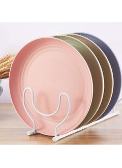 Joyelink Wheat Straw Plates 20CM (4 Pack), Microwave Safe Plate - Unbreakable Deep Dinner Plates and Dishwasher Safe Plastic Plates Reusable for Kids Toddlers Adults  - Image 5