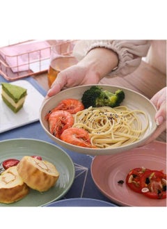 Joyelink Wheat Straw Plates 20CM (4 Pack), Microwave Safe Plate - Unbreakable Deep Dinner Plates and Dishwasher Safe Plastic Plates Reusable for Kids Toddlers Adults  - Image 2