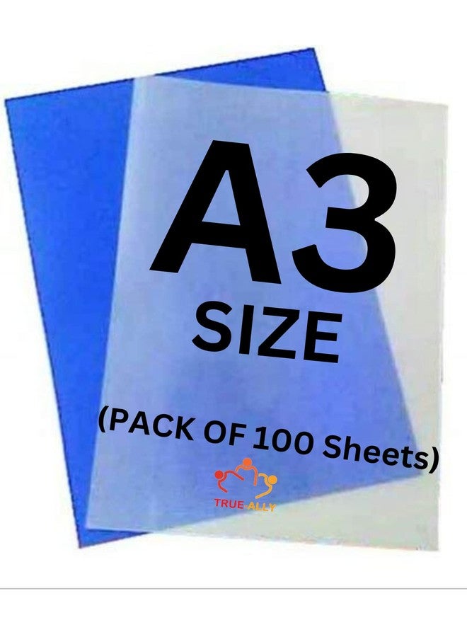 True-Ally مجموعة أوراق تجليد حلزوني للكتب من True-Ally بحجم A3، مكونة من 2 (50 ورقة زرقاء + 50 ورقة بيضاء معتمة)، إجمالي 100 ورقة (الحجم: 11.75 × 16.5 بوصة) (عبوة من 100 ورقة (50 ورقة زرقاء + 50 ورقة بيضاء)) - Image 1