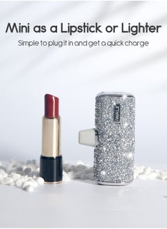 iWalk iWALK Small Portable Power Bank 4500mAh Power Bank, Lightining-Type Diamond-Silver  - Image 4