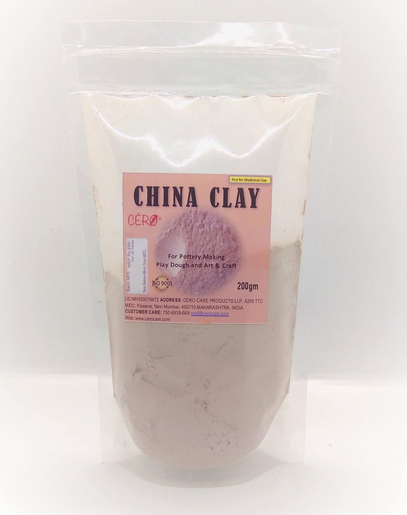 CERO China Clay for Pottery Making, Play Dough and Art & Craft (200gm)