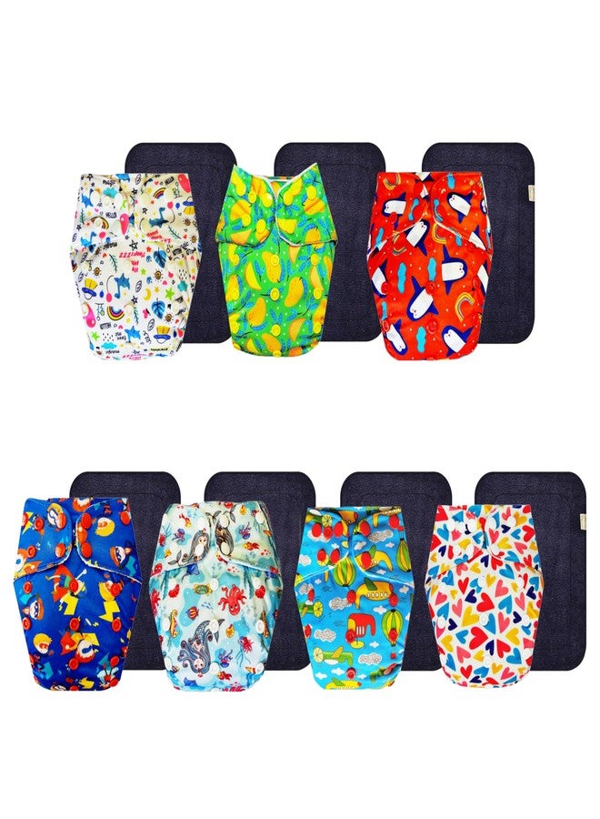 حفاضات دمبلدو القماشية الممتازة مع حشوة سوداء (عبوة من 7) | ناعمة ولطيفة | مانعة للتسرب | مناسبة للسفر | مثالية للأطفال الصغار | من 3 أشهر إلى 3 سنوات | للجنسين - Image 1