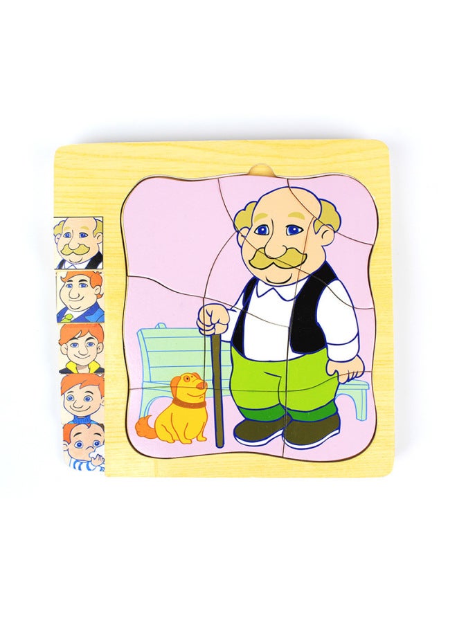 هيكل الجسم متعدد الطبقات منشار الصور المقطوعة منشار الصور المقطوعة للأولاد والبنات ألعاب تعليمية خشبية للأطفال - اللون: منشار الصور المقطوعة للجد متعدد الطبقات - Muyuan - Image 1